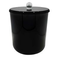 Lixeira Para Banheiro Preta Com Tampa Laqueada 6,2l 20x20cm - 1