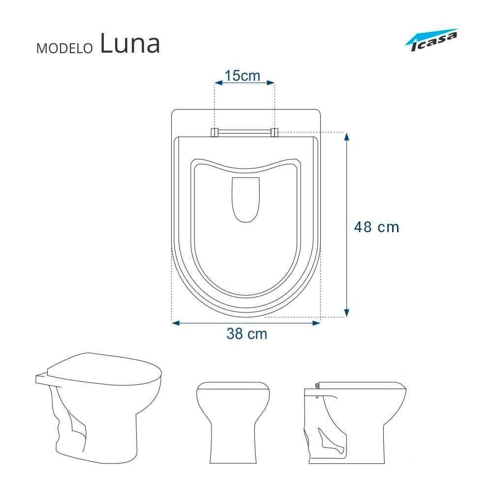 Assento Sanitario Poliester Luna Palha (bege Claro) Para Vaso Icasa - 5
