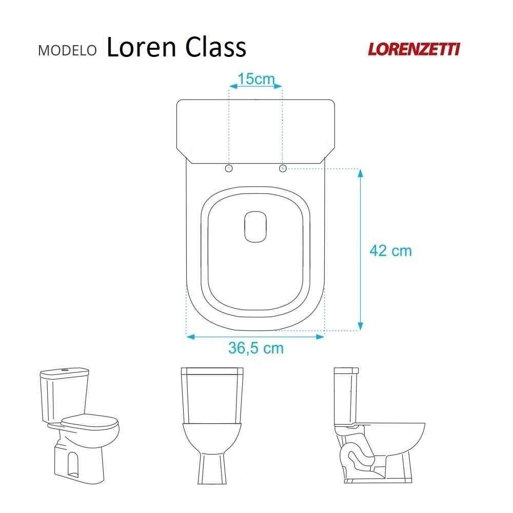 Assento Sanitário Almofadado Loren Class Branco Para Vaso Lorenzetti - 3