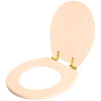 Assento Sanitário Soft Close Ravena Rosa Floral Para Vaso Deca Com Ferragem Dourada - 6
