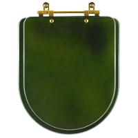Assento Sanitário Carrara Verde Degrade Para Vaso Deca Com Ferragem Dourada - 1