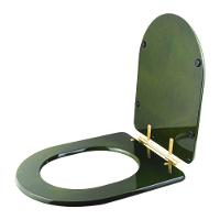 Assento Sanitário Carrara Verde Degrade Para Vaso Deca Com Ferragem Dourada - 2