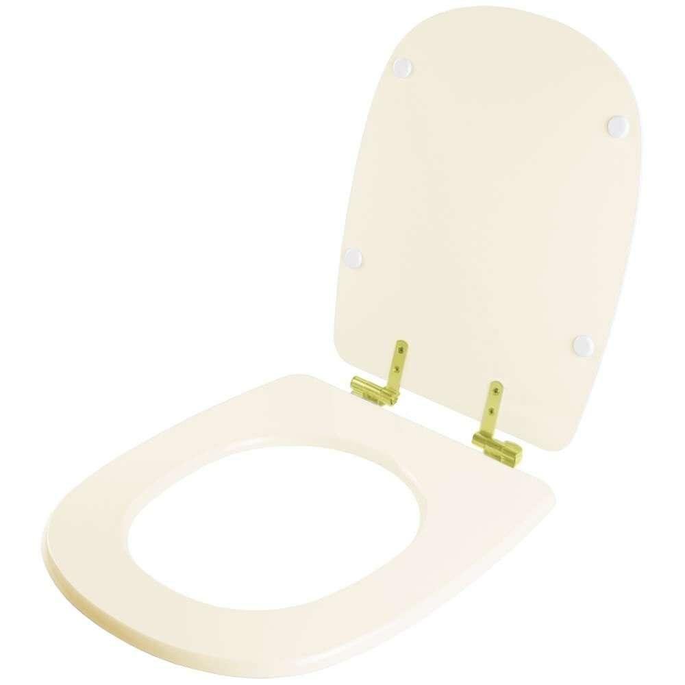 Assento Sanitário Soft Close Sabatini Areia Para Vaso Icasa Com Ferragem Dourada - 6