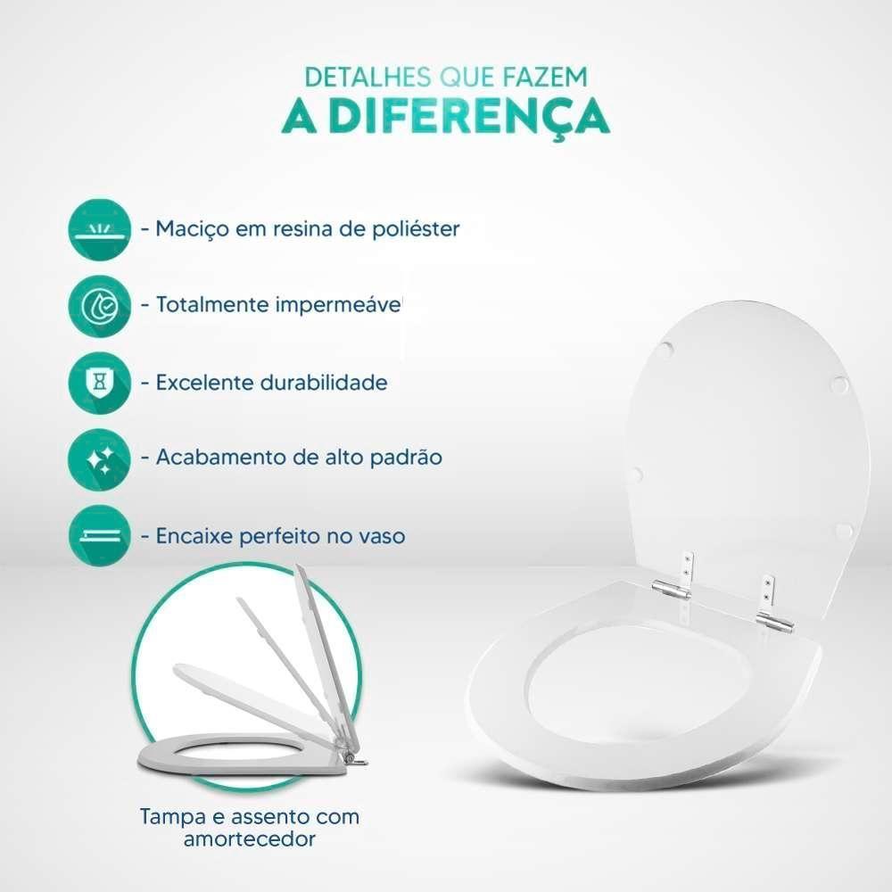 Assento Sanitario Com Amortecedor Windsor Branco Para Vaso Deca - 4