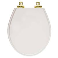 Assento Sanitário Soft Close Ravena Cinza Real Para Vaso Deca Com Ferragem Dourada - 1