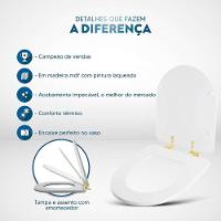 Assento Sanitário Soft Close Riviera Branco Para Vaso Celite Com Ferragem Dourada - 3