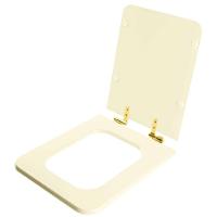 Assento Sanitário Soft Close Square Biscuit Para Vaso Incepa Com Ferragem Dourada - 6