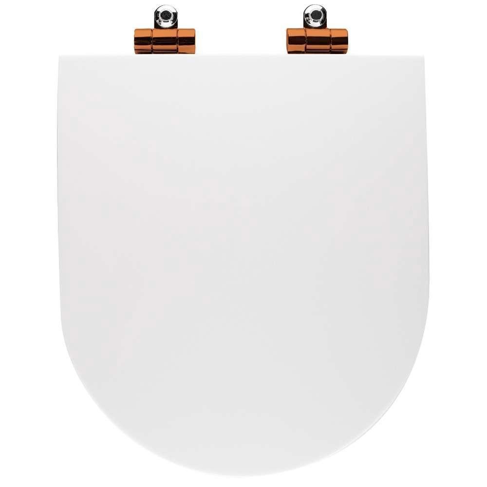 Assento Poliester Soft Close Antimicrobiano Carrara Rose Gold Para Vaso Deca - 4