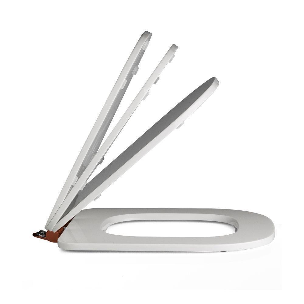 Assento Poliester Soft Close Antimicrobiano Carrara Rose Gold Para Vaso Deca - 6