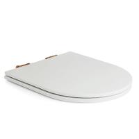 Assento Poliester Soft Close Antimicrobiano Carrara Rose Gold Para Vaso Deca - 1