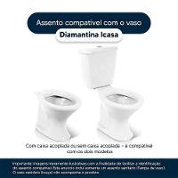 Assento Sanitario Poliester Antibacteriano Diamantina Branco Para Vaso Icasa - 5