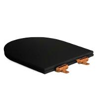 Assento Poliester Soft Close Carrara Preto Fosco Rose Gold Para Vaso Deca - 5