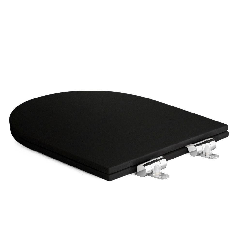 Assento Poliester Soft Close Carrara Preto Fosco Para Vaso Deca - 5