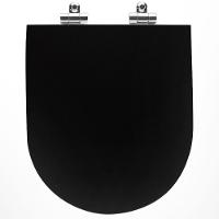 Assento Poliester Soft Close Carrara Preto Fosco Para Vaso Deca