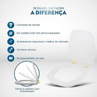 Assento Sanitário Com Amortecedor Fit Pergamon Para Vaso Celite Com Ferragem Dourada - 5