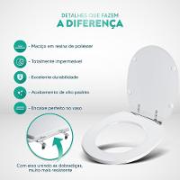 Assento Sanitario Poliester Fast Branco Para Vaso Deca - 3