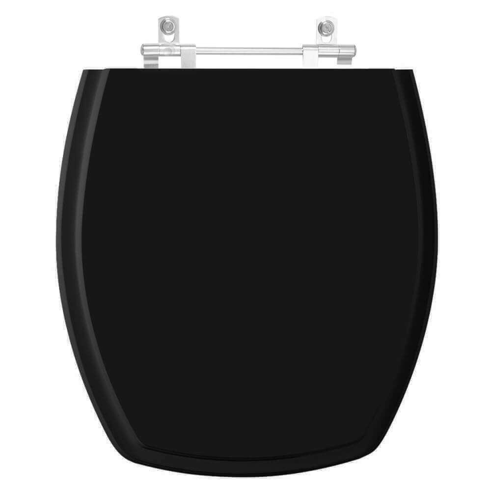 Assento Sanitario Poliester Thema Preto Para Vaso Incepa - 1
