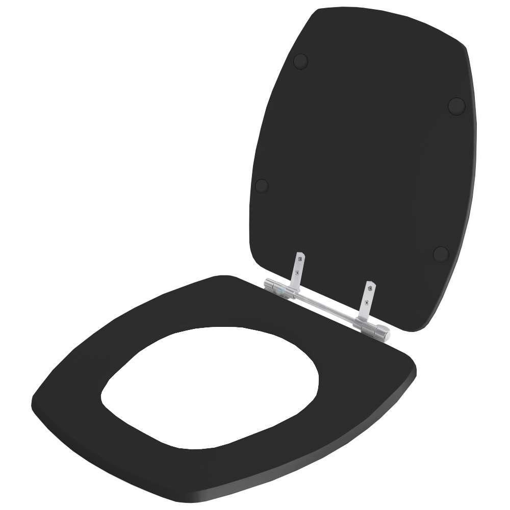 Assento Sanitario Poliester Thema Preto Para Vaso Incepa - 2