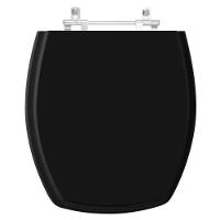 Assento Sanitario Poliester Thema Preto Para Vaso Incepa - 1