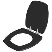 Assento Sanitario Poliester Thema Preto Para Vaso Incepa - 2