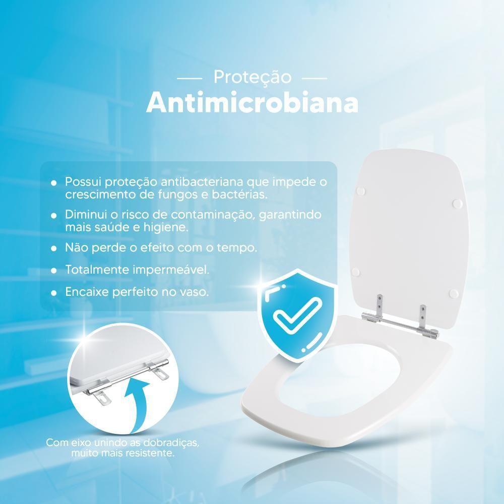 Assento Sanitario Poliester Antibacteriano Stylus Branco Para Vaso Celite - 3