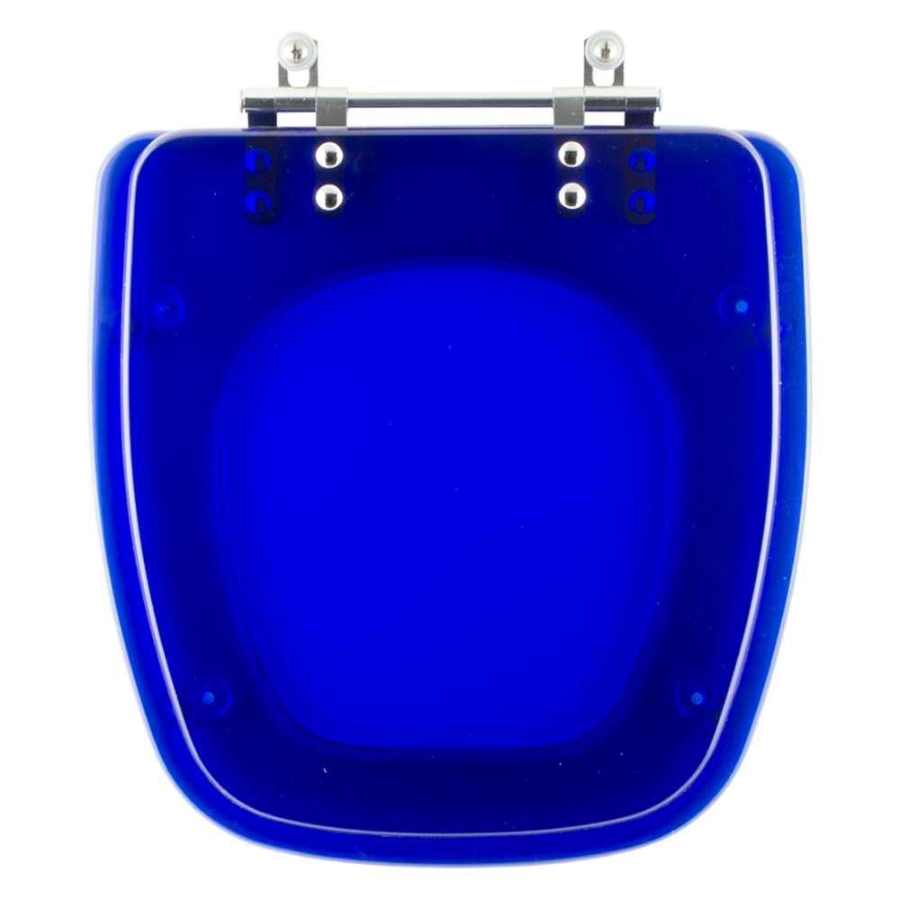 Assento Sanitário Poliester Fit Azul Transparente Para Vaso Celite - 1