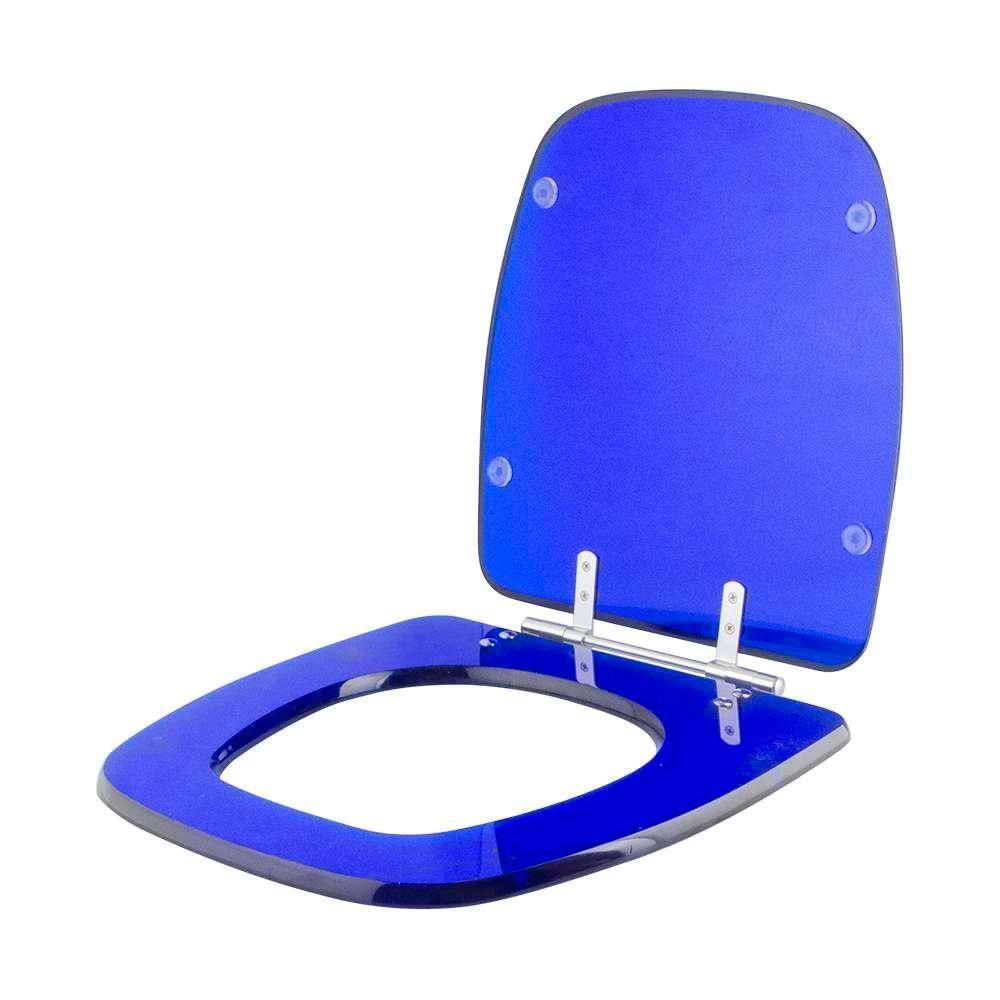 Assento Sanitário Poliester Fit Azul Transparente Para Vaso Celite - 2