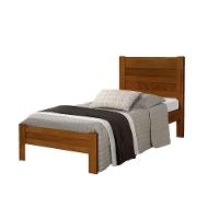 Cama Solteiro Com Colchão Lara Madeira - Castanho - Marrom - 2