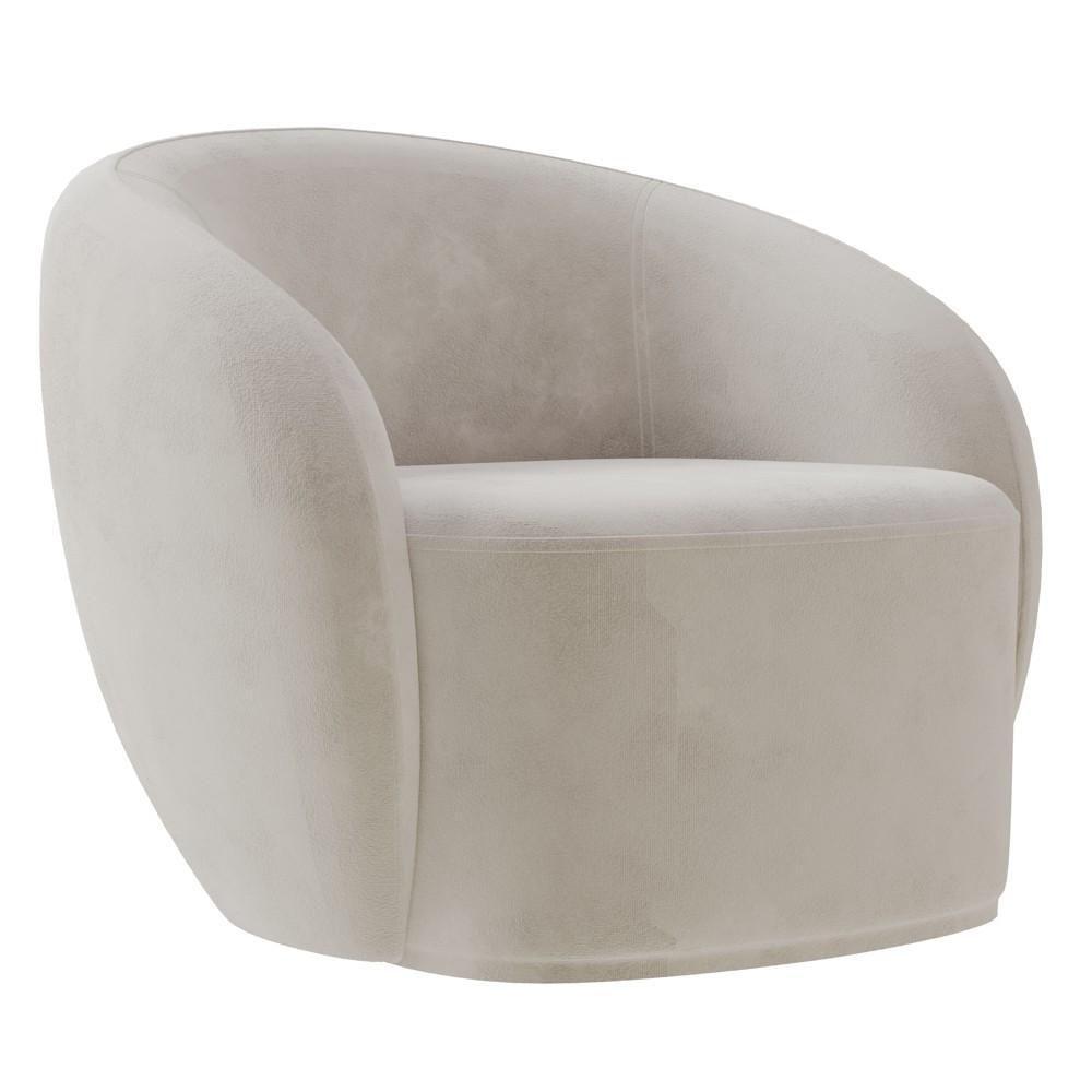 Poltrona Para Sala De Estar Orgânica Kit Com 2 Garbin K04 Veludo Bege - Mpozenato - 6