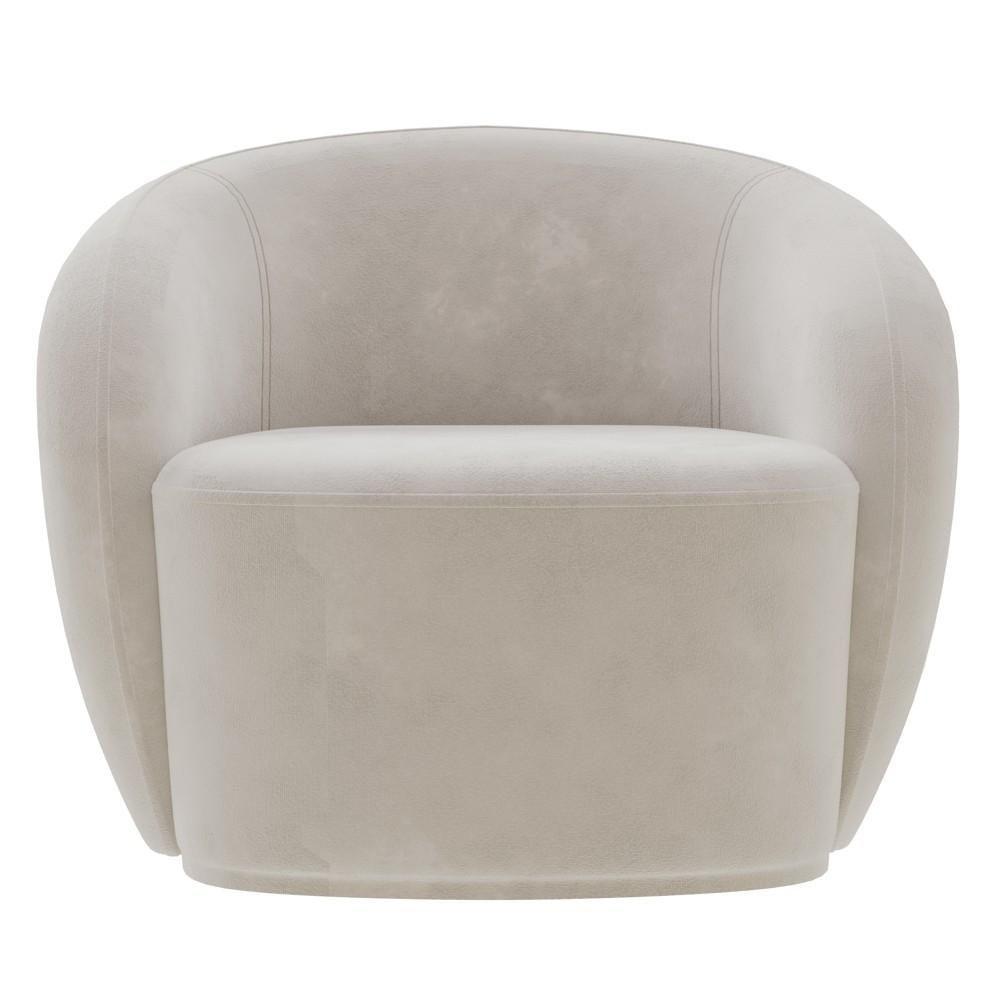 Poltrona Para Sala De Estar Orgânica Kit Com 2 Garbin K04 Veludo Bege - Mpozenato - 8