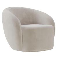 Poltrona Para Sala De Estar Orgânica Kit Com 2 Garbin K04 Veludo Bege - Mpozenato - 6