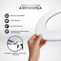 Tampa De Vaso Almofadado Loren Square Branco Para Louça Lorenzetti