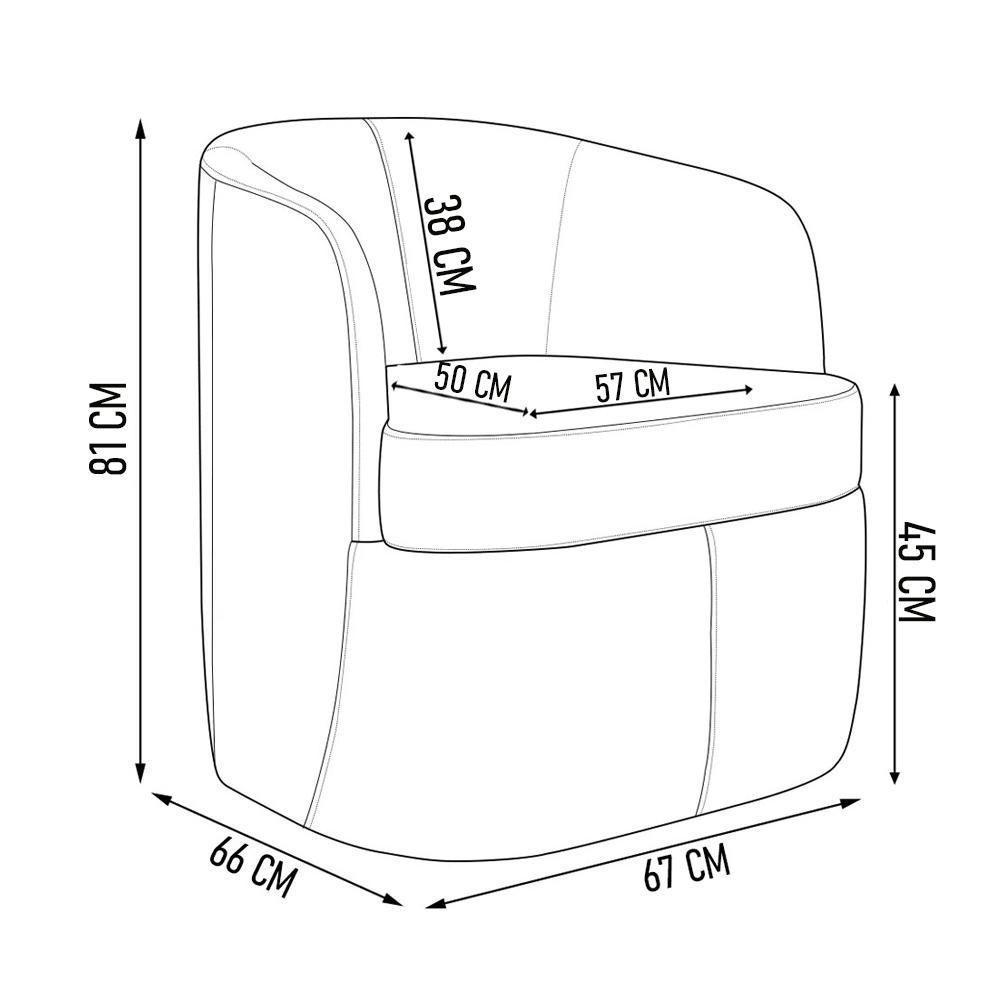 Poltrona Giratória Decorativa Para Sala Dandara K04 Veludo Cinza Escuro - Mpozenato - 4