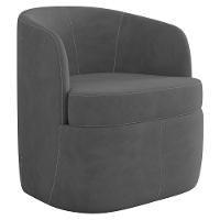 Poltrona Giratória Decorativa Para Sala Dandara K04 Veludo Cinza Escuro - Mpozenato - 1