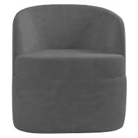 Poltrona Giratória Decorativa Para Sala Dandara K04 Veludo Cinza Escuro - Mpozenato - 6