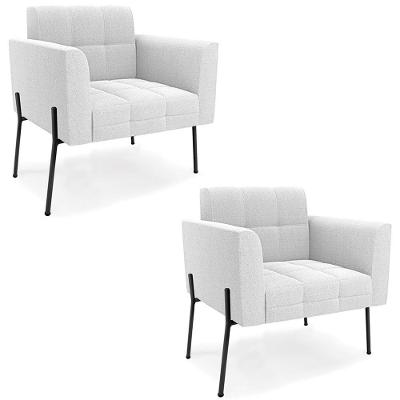 Kit 2 Poltronas Para Sala Ana Bouclê Off Bouclê Off White Ibiza