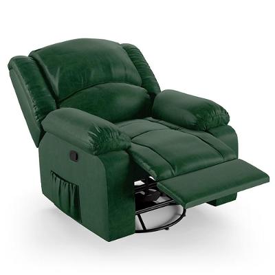 Poltrona Do Papai Reclinável Pietra Glider Giratória Massagem Fh9 Pu Verde Musgo - Mpozenato