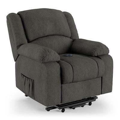 Poltrona Do Papai Reclinável Pietra Elevação Lift Elétrico Fh9 Linho Grafite - Mpozenato