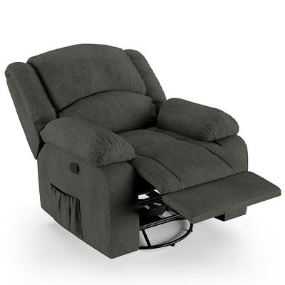 Poltrona Do Papai Reclinável Pietra Glider Giratória Usb Fh9 Linho Grafite - Mpozenato