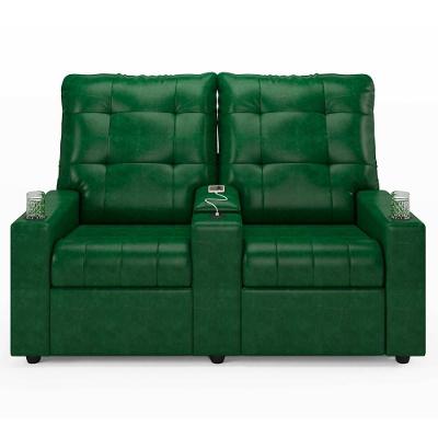 Poltrona De Cinema Reclinável 2 Lugares Baú Usb Mallie Fh9 Pu Verde Musgo - Mpozenato