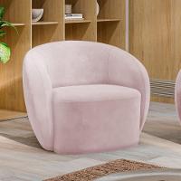 Poltrona Para Sala De Estar Orgânica Kit Com 2 Garbin K04 Veludo Rosê - Mpozenato - 2