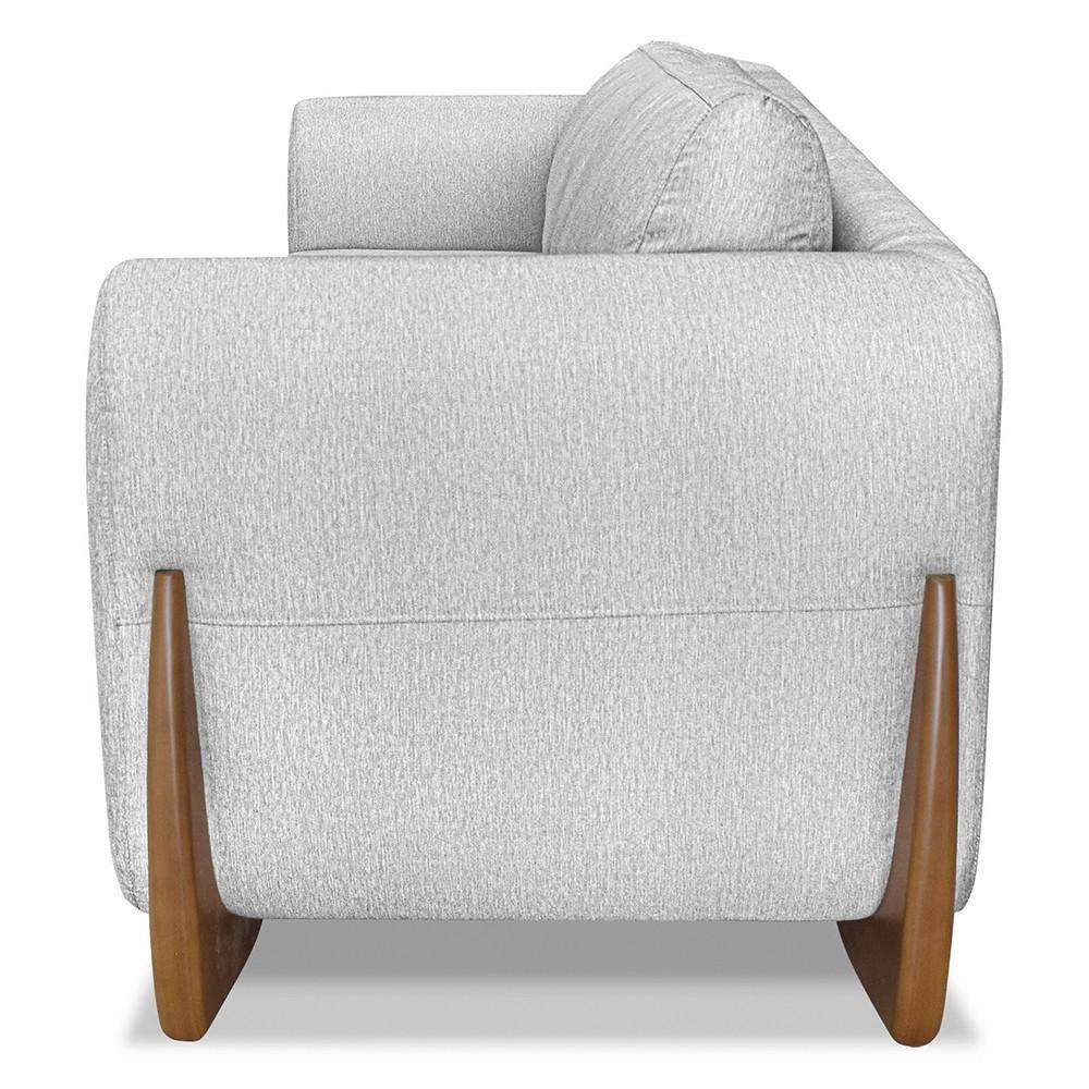 Poltrona Para Sala Base De Madeira Kit 2 Izzy S06 Linho Grigio - Mpozenato - 8