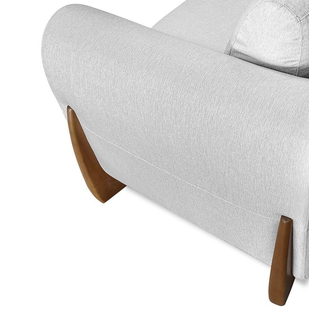 Poltrona Para Sala Base De Madeira Kit 2 Izzy S06 Linho Grigio - Mpozenato - 10