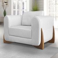 Poltrona Para Sala Base De Madeira Kit 2 Izzy S06 Linho Grigio - Mpozenato - 2