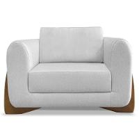 Poltrona Para Sala Base De Madeira Kit 2 Izzy S06 Linho Grigio - Mpozenato - 6