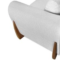 Poltrona Para Sala Base De Madeira Kit 2 Izzy S06 Linho Grigio - Mpozenato - 10