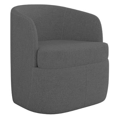 Poltrona Giratória Decorativa Para Sala Dandara K04 Linho Cinza Ecuro - Mpozenato