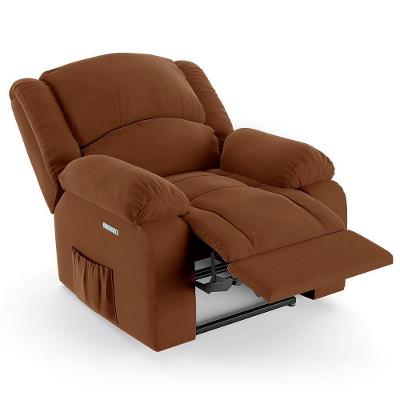 Poltrona Do Papai Reclinável Pietra Elétrica Led Fh9 Veludo Terracota - Mpozenato