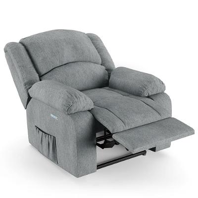 Poltrona Do Papai Reclinável Pietra Elétrica Led Massagem Fh9 Linho Cinza - Mpozenato