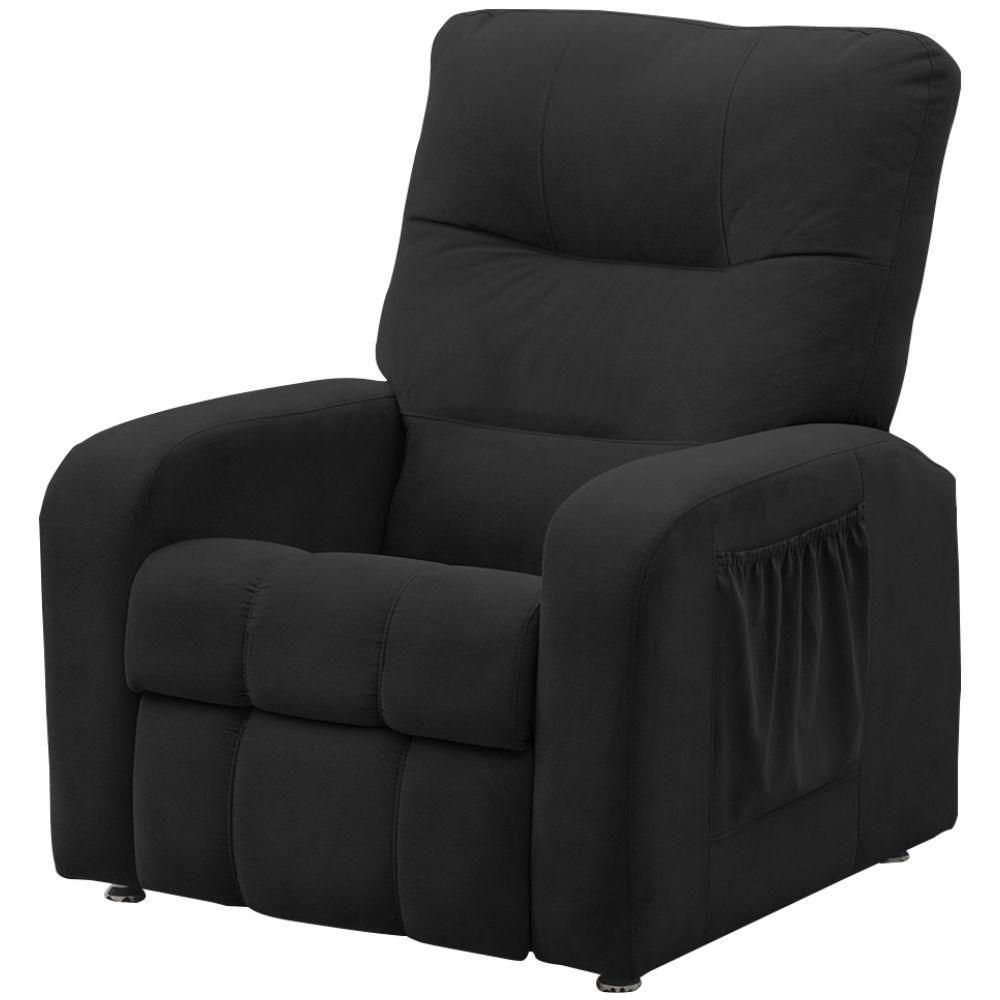 Poltrona Do Papai Reclinável Turim Veludo Preto - Js Móveis - 1